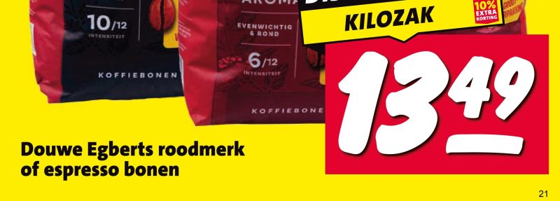Douwe Egberts roodmerk of espresso bonen
