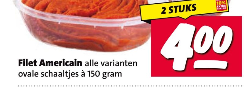Filet Americain alle varianten ovale schaaltjes à 150 gram