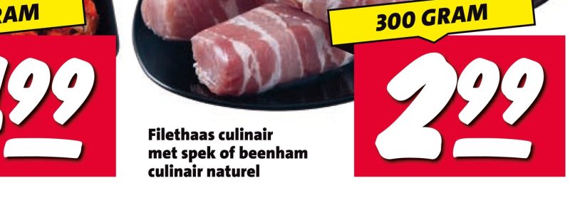 Filethaas culinair met spek of beenham culinair naturel