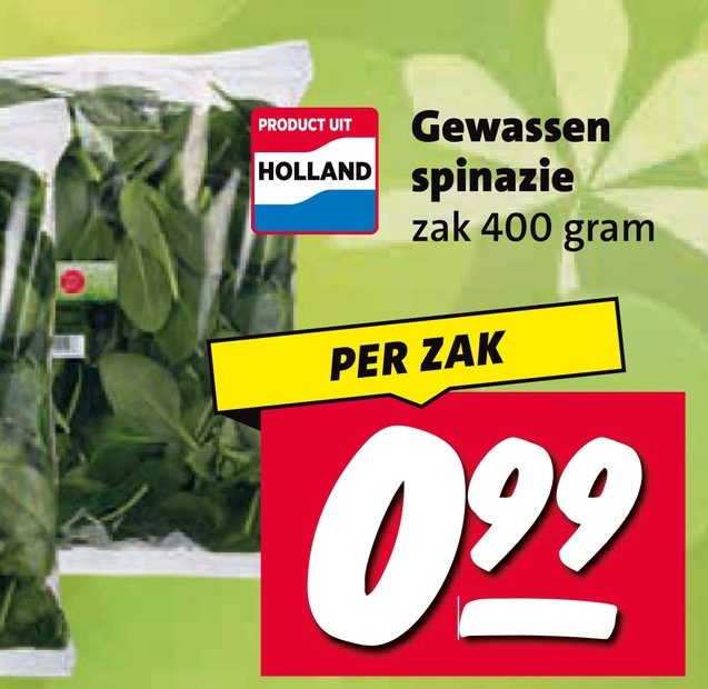 Gewassen spinazie