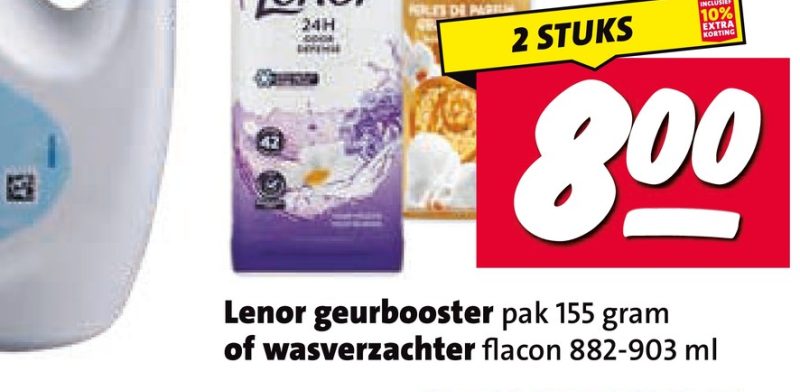 Lenor geurbooster pak 155 gram of wasverzachter flacon 882-903 ml