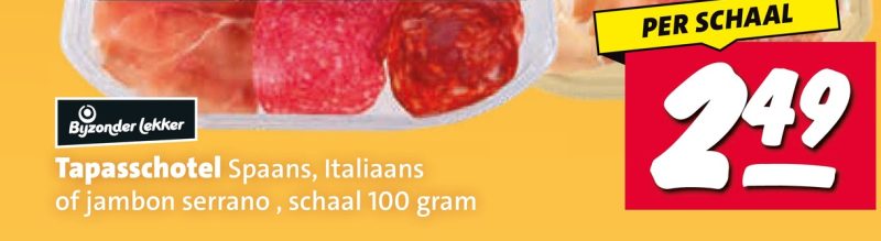 Tapasschotel Spaans, Italiaans of jambon serrano