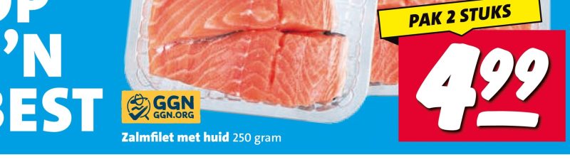 Zalmfilet met huid 250 gram